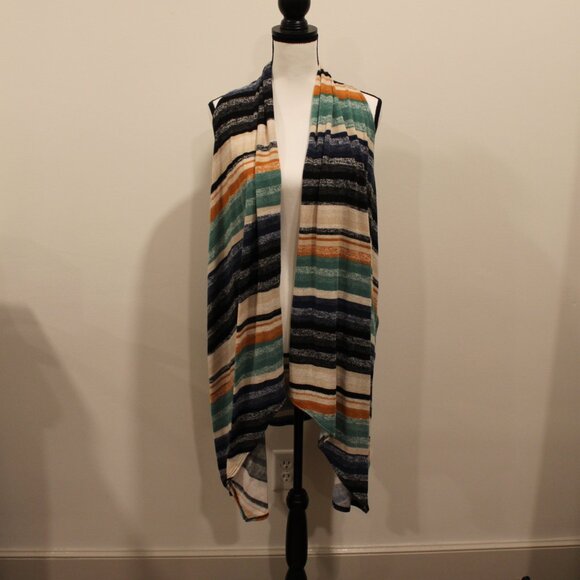 Multicolored Striped Duster with Pockets Size M - Picture 2 of 7